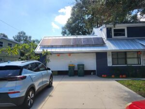 Home Solar Panels Installation On Metal Roofs. Solar Panels Installation on Standing Seam Metal roof.